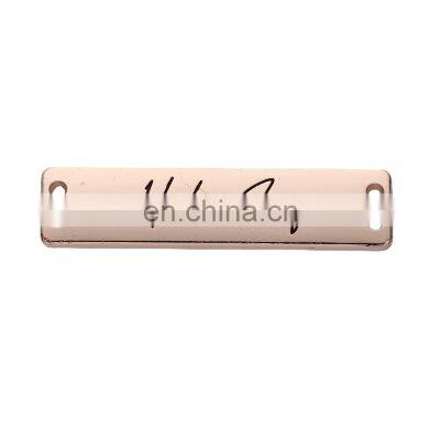 Custom Engraved Gold Metal Logo Tag For Knitted Scarves High Quality Purse Private Plate Engraved Leather Brand Label photo-4