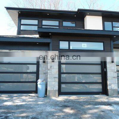 Australia Electric Anodised Automatic Low-E Coated Frosted Tempered Glass Aluminum Garage Door