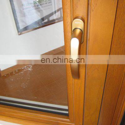 Luxury Apartment Small Simple Design Stainless Steel Mosquito Net Waterproof Frame Double Glass Composite Aluminum Wood Window