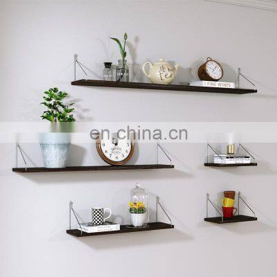Wooden Floating Shelves Wall Mounted Set For Living Room photo-3