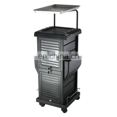 Minewill black Plastic Lockable Beauty Salon Trolley