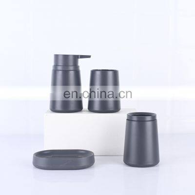 Black Modern Plastic Bathroom 6 Accessories Set photo-3