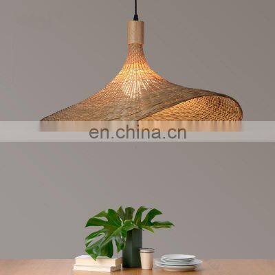 Modern Simple Rattan Chandelier Art Straw Hat Lamp Clothing Store Tea Room Hotel Restaurant B&B Hot Pot Bamboo Hanging Light