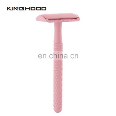 Pink shaving razor favored by women