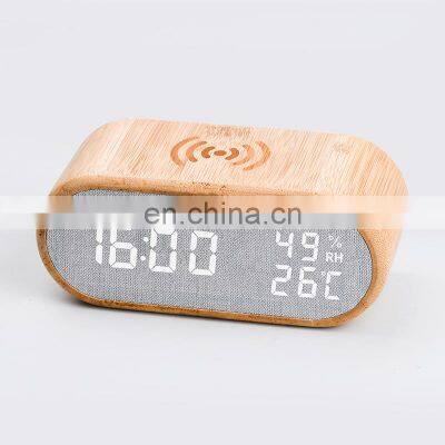 Luxury Promotional Night Light Smart Digital Display Small Clock With Wireless Charger for Home Decoration photo-3
