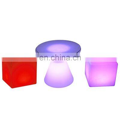 plastic cocktail table cube seating led glow bar furniture nightclub table quadratischer Stuhl