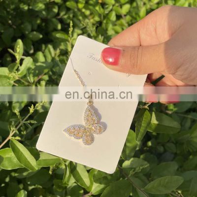 Chinese Custom Rose Gold Sliver Plated Stainless Steel Jewelry Butterfly Necklaces for Women