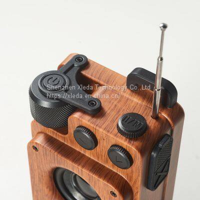 Retro Wood Portable Mini Bluetooth Speaker Wireless Loudspeaker Outdoor Speaker Sound System TF FM Radio Music Subwoofer photo-2