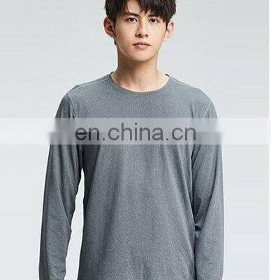 Wholesale Quick Dry Athletic Soft Slim Fit Sports T Shirt Men's Workout Trainig Crewneck Stretch Long Sleeve Gym Fitness Shirt photo-5