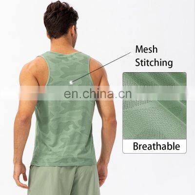 Custom Logo Breathable Men Sports Fitness Gym Tanks Training & Jogging Wear Quick Dry Tank Top Workout Running Clothes photo-3