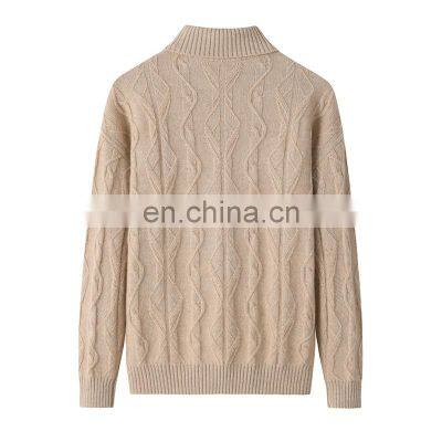 Custom 7GG Winter Thick Turtleneck Pullover 100% Cashmere Women's Sweater Solid Pattern Knitted Casual Style With Front Logo photo-2