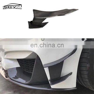 F80 F82 Carbon Fiber MAD Style Front Bumper Canards Separator Splitter For BMW F80 M3 F82 M4