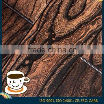 Hot Sale Dark Brown Embossed Elm Engineered wood Flooring