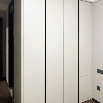 High-end Custom Arc Process Solid Wood Cladding Material - Hangmei Grille Rubber Wood Veneer Food Resin Wall Panel Large Board photo-4