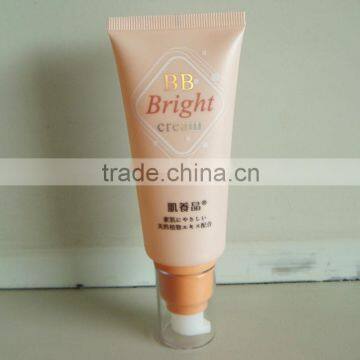 plastic tube with airless pump cap for cosmetic packaging