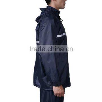 100% Waterproof Adult Polyester Reflective Strip Rain Coat photo-4