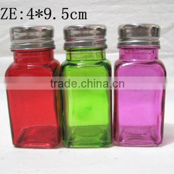 Stainless steel cover glass condiment bottles