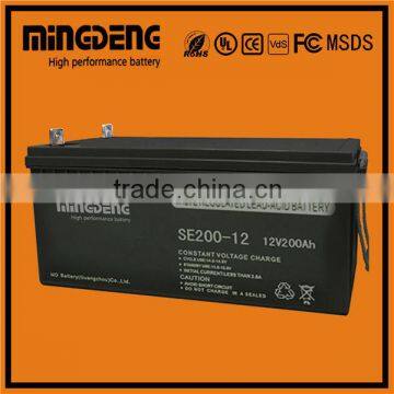 CE MSDS approved deep cycle agm solar battery 12v 200ah for Inverter