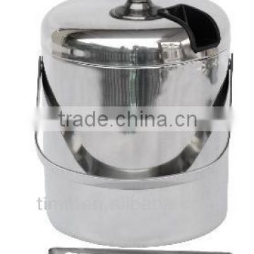 Double layer Portable Ice Bucket & Ice Tong with lid