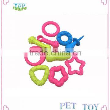 Pet product colorful ring rubber pet toy,Puppies Ring Bone Puppy Dog Teething Chew Toy