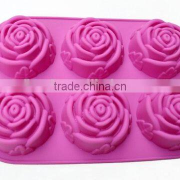 YangJiang factory manufacture Hot sale non-stick rose fondant silicone mould