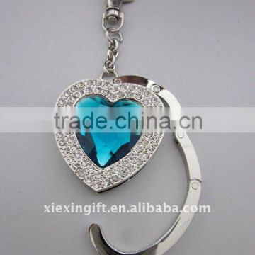 Crystal Heart Bag Hang With Key Holder