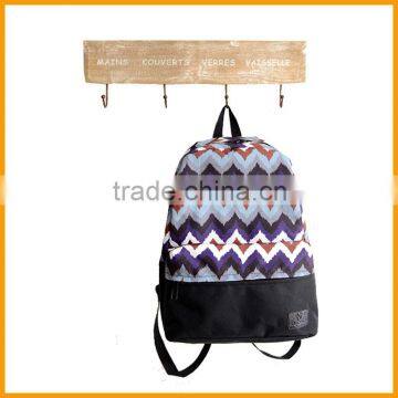 Stripe Print Rucksack Chevron Backpack for School Girls