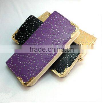 New Eco-friendly pu Diamond Wallet Ladies Long Style Clutch Purse photo-3