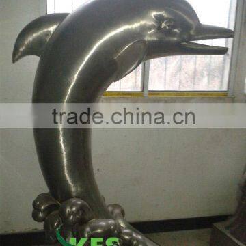 Bronze jumping dolphine statue making factory