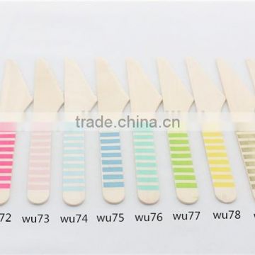 New Arrival!!! FDA SGS Certificated Wooden Cutlery Striped Polka Dot Chevron Wooden Knives Wholesale