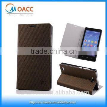 high quality stand Leather Case for Huawei honor 3C