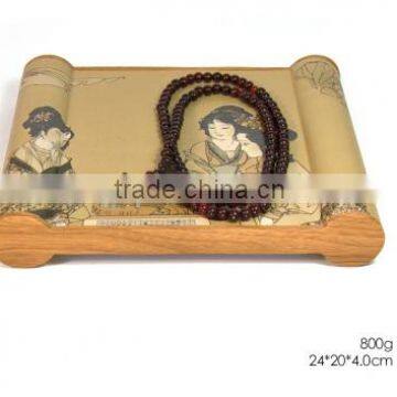 AN85 ANPHY Elegant Wood Base Plate Bracelet Jewelry Holder Stand Display Stock 24*20*4cm 800g