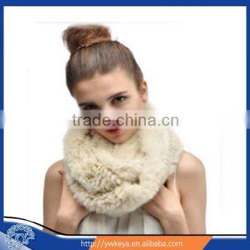 New arrival 2015 charming women rex rabbit fur Infinity Winter loop Scarf