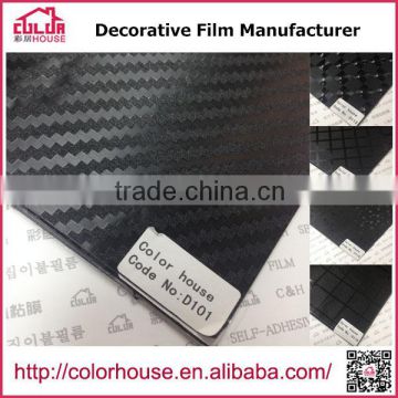 Black 3d auto carbon fiber car wrap vinyl film