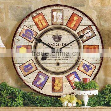 Roman style decorative wall wood clock