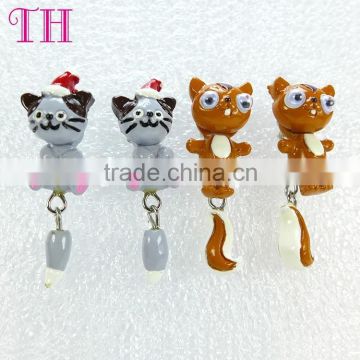 mixed resin N metal lovely cat shape cheap china jewelry earrings woman