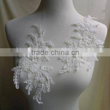 2015 Flower pattern bridal wedding dress applique with beads and sequins