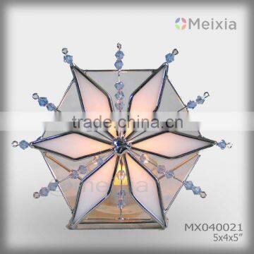 MX040021 china wholesale tiffany style stained glass candle holder for wedding decoration