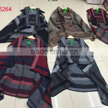 New Fashion Stripe Printed Plain Pashmina Shawl Poncho