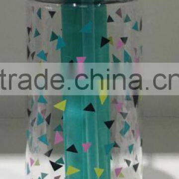 Taizhou Factory BPA Free TRITAN Bottle With Straw and Ice Stick Plastic Water Bottle With Printing Design photo-2