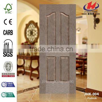 JHK-004 Professional Factory 4 Panels Padouk Veneer Indoor Hotel Using MDF Door Skin