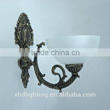 Vintage wrought iron wall lamp bowl shape glass Chinese manfacturer