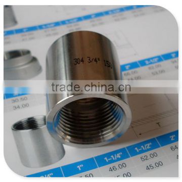 COUPLING 3/8" NPT 150# 304 STAINLESS STEEL BREWING PIPE FITTING