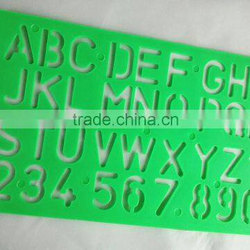 2015 Wholesale New OEM High Quality korean stationery Plastic Letter Stencil Ruler school stationery