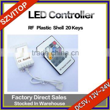 LED Strip Remote Controller RF Plastic Case 20Keys DC5V,12V,24V JM-RF20S