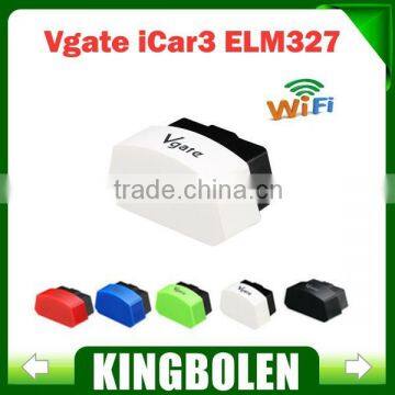 Free Shipping Vgate iCar3 Wifi Elm327 Wifi Code Reader Support All OBDII Protocols Cars iCar 3 Scan for Android/ IOS/PC