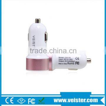 Pink and White and Cheap Single Usb Car Charger