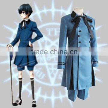 Hot! Kuroshitsuji Black Butler Ciel Phantomhive Cosplay Costume Double Breasted Blue Royal Noble Suit Halloween Costume for men