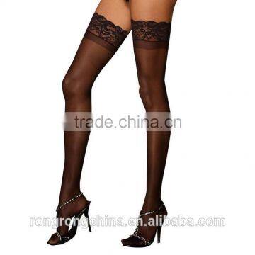 17 Years Hosiery Factory Custom Women's Silicone Lace Top Thigh High