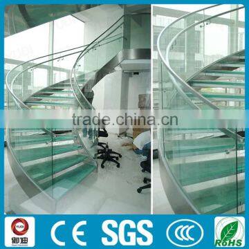 New Arrival Modern Stainless Steel Glass Curved Staircase Design photo-5